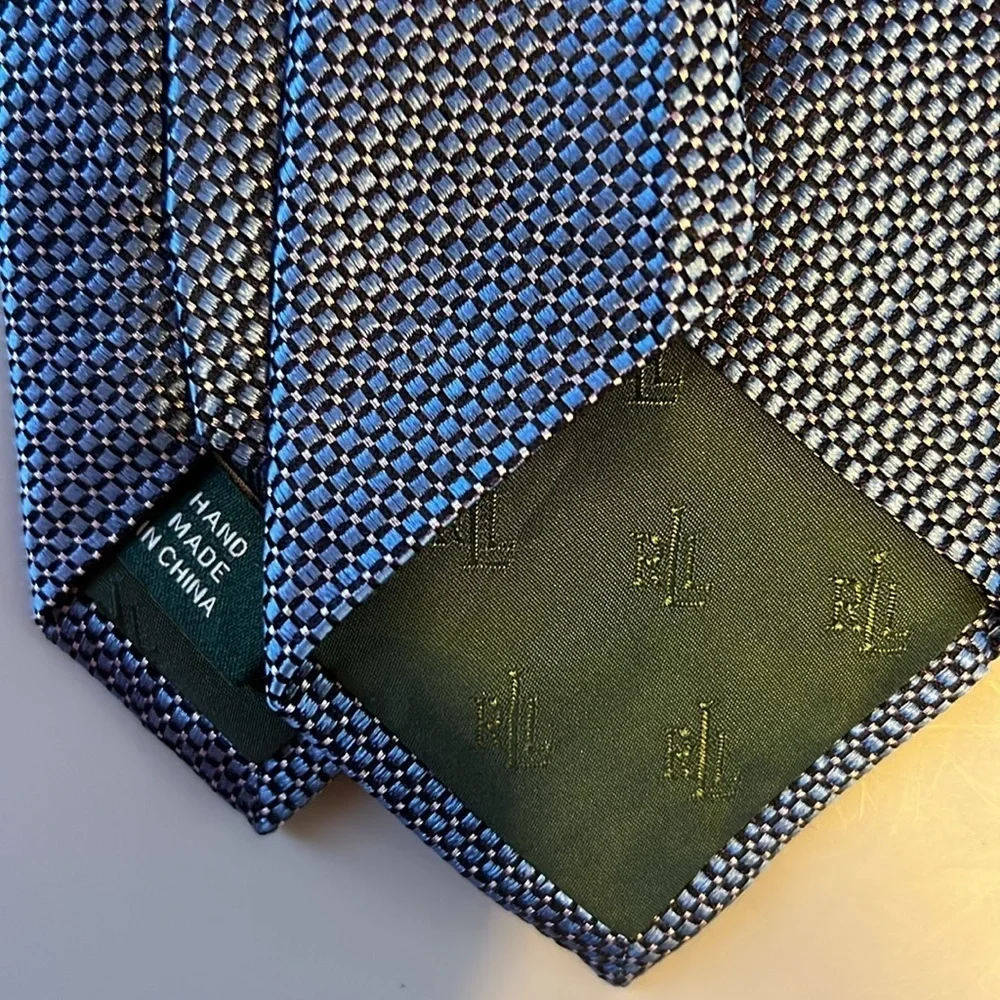 Ralph Lauren Blue Silk Hand Made Tie 58”